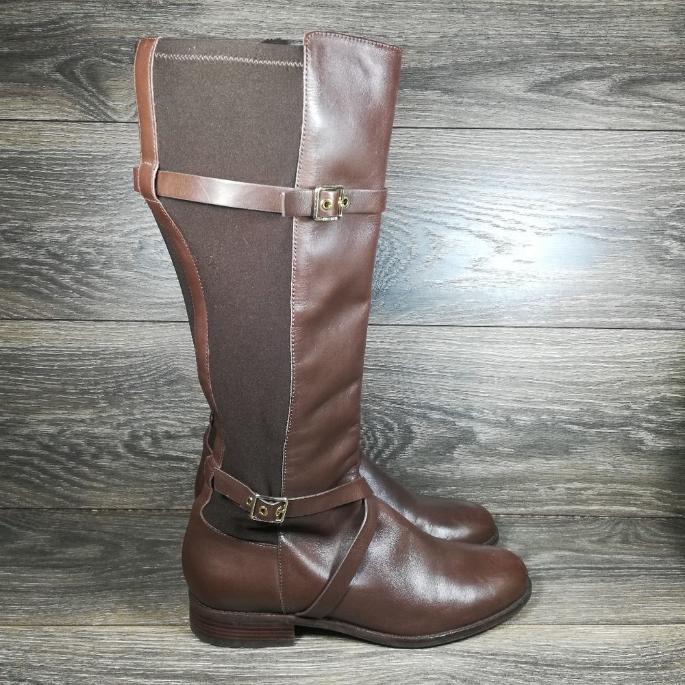 Cole Haan Dorian Tall Stretch Brown Knee High Boots (D42321) Women's 9